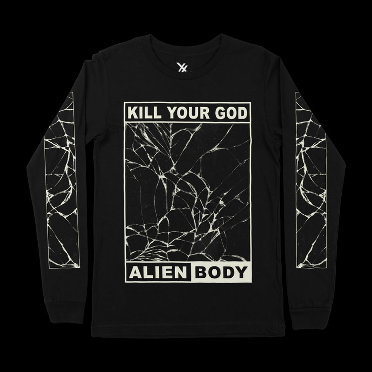 KILL YOUR GOD x ALIEN BODY: SHATTER YOUR REALITY GLOW IN THE DARK L/S SHIRT - Kill Your God