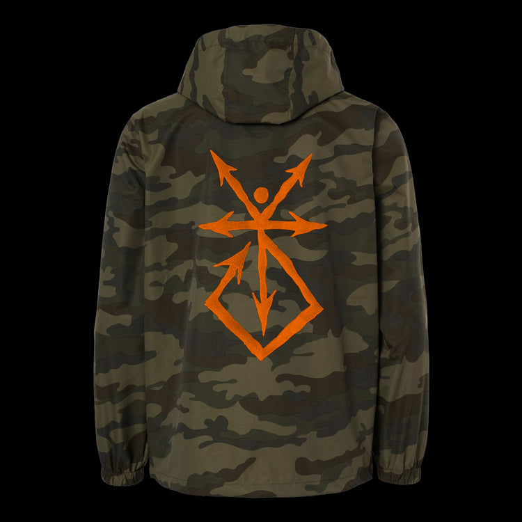 KYG SIGIL FLUORESCENT EMBROIDERED HOODED ANORAK WINDBREAKER [FOREST CAMO] - Kill Your God