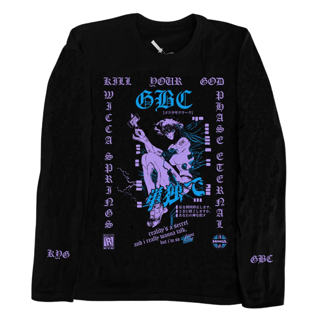 KILL YOUR GOD x WICCA PHASE SPRINGS ETERNAL: ALONE L/S SHIRT (CYBERPUNK EDITION) - Kill Your God